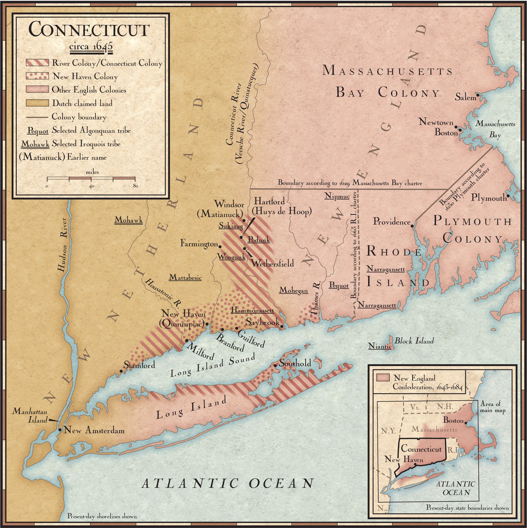 Map Of The Colony Of Connecticut 