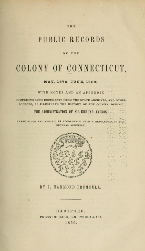 Public Records of the Colony of Connecticut vol 3