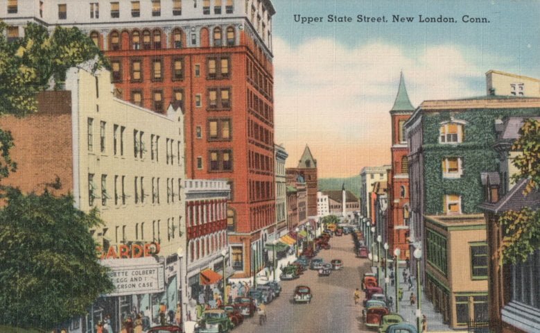 Upper State Street, New London, Connecticut Postcard