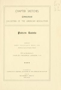 Chapter sketches, Connecticut Daughters of the American Revolution; patron saints